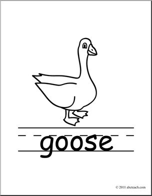 Goose clipart g word. Clip art basic words