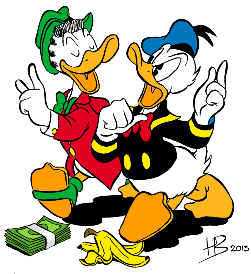 Donald duck and gladstone. Goose clipart gander