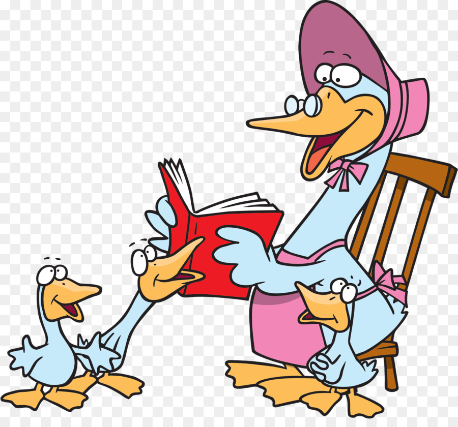 Goose clipart nursery rhyme. Mother cartoon bird line