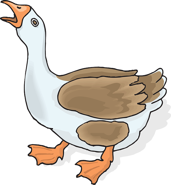 Brown free cream and. Goose clipart vector