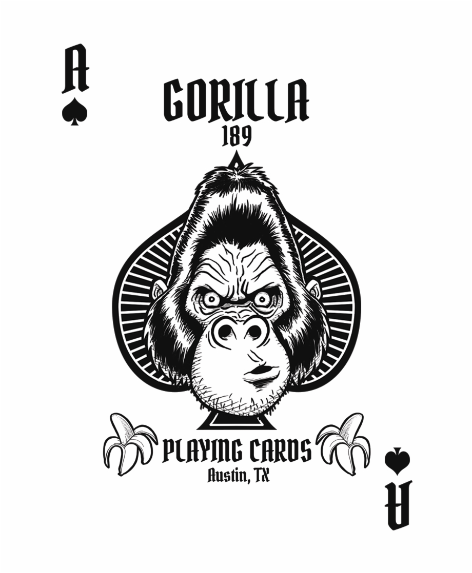 Gorilla clipart albino. Deck harambe playing cards