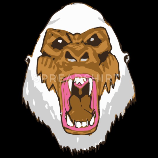 Mad png tote bag. Gorilla clipart albino