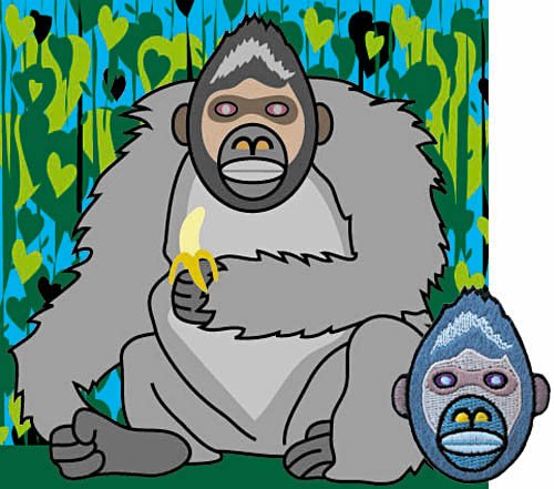 gorilla clipart card gray