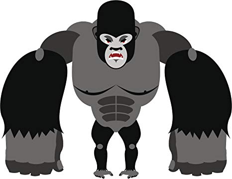 gorilla clipart card gray