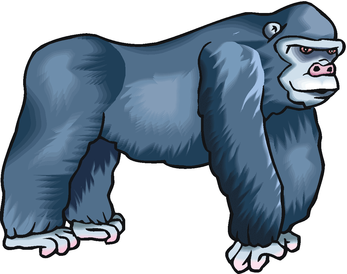 gorilla clipart cartoon blue