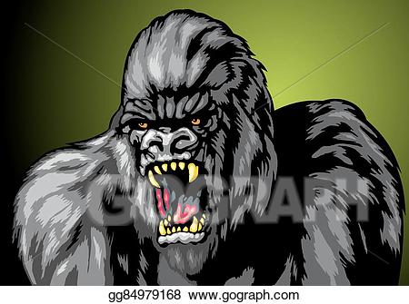 Vector art ugly monkey. Gorilla clipart gorila