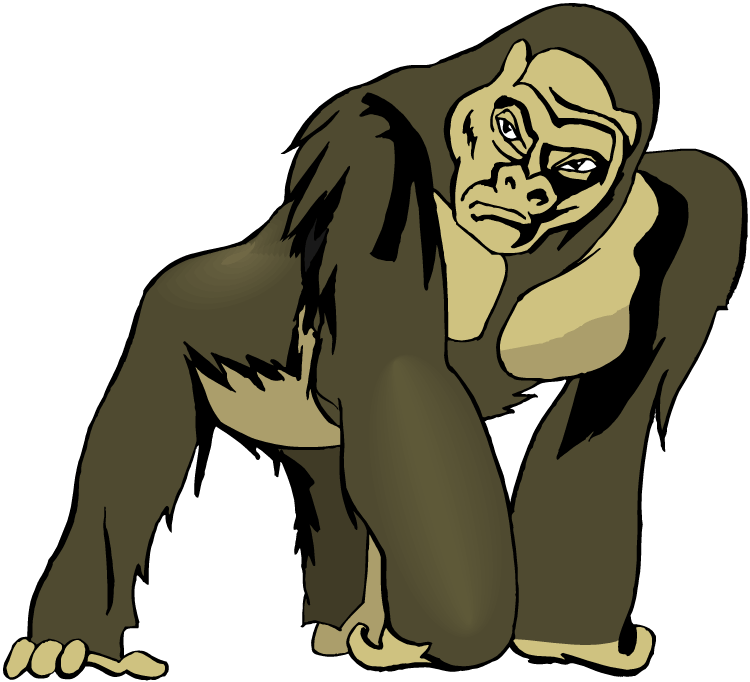 Sitting cliparts all images. Gorilla clipart happy