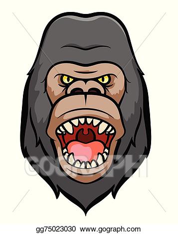 Gorilla clipart mascot. Vector illustration eps gg