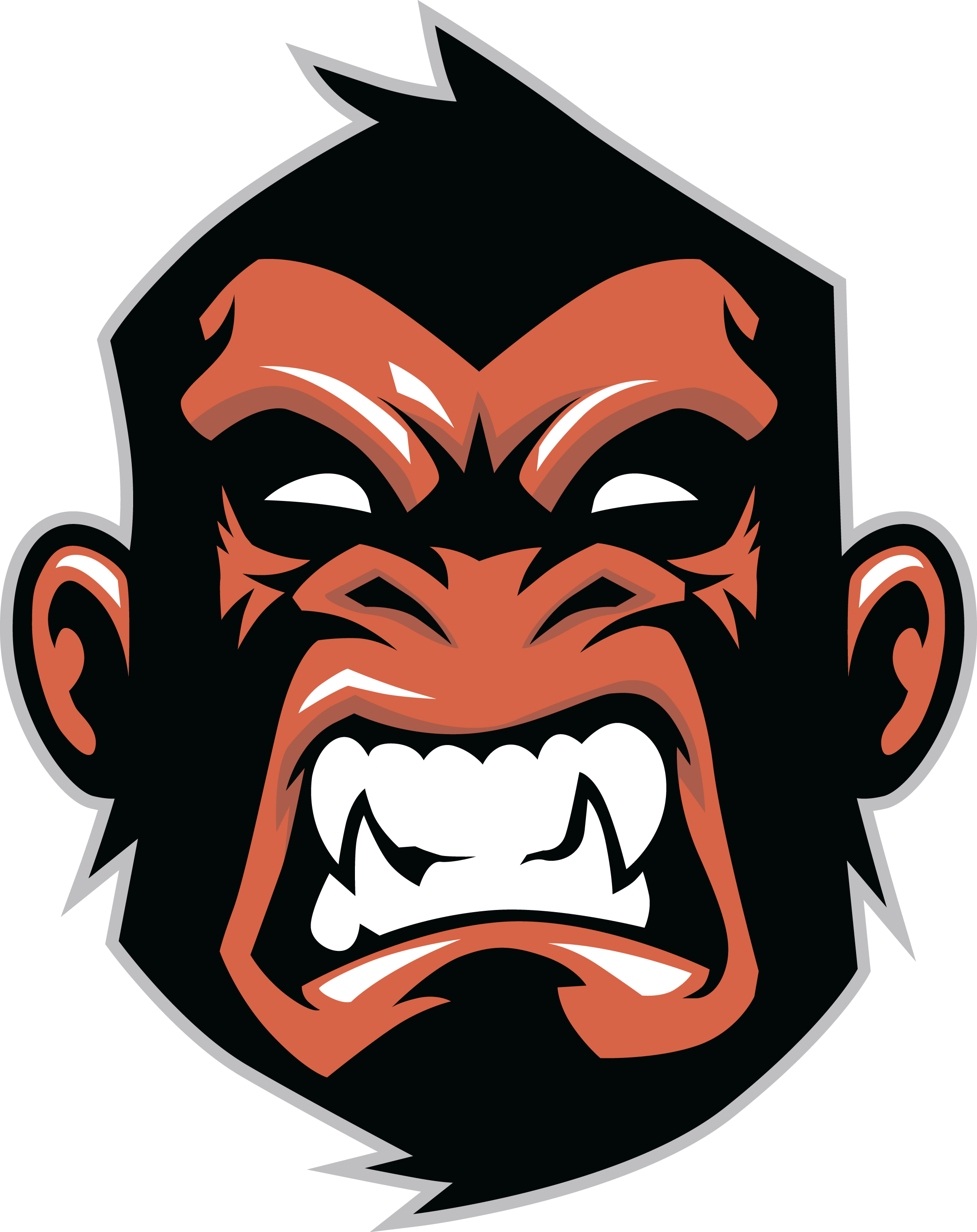 Gorilla clipart mascot. Chimpanzee logo monkey transprent