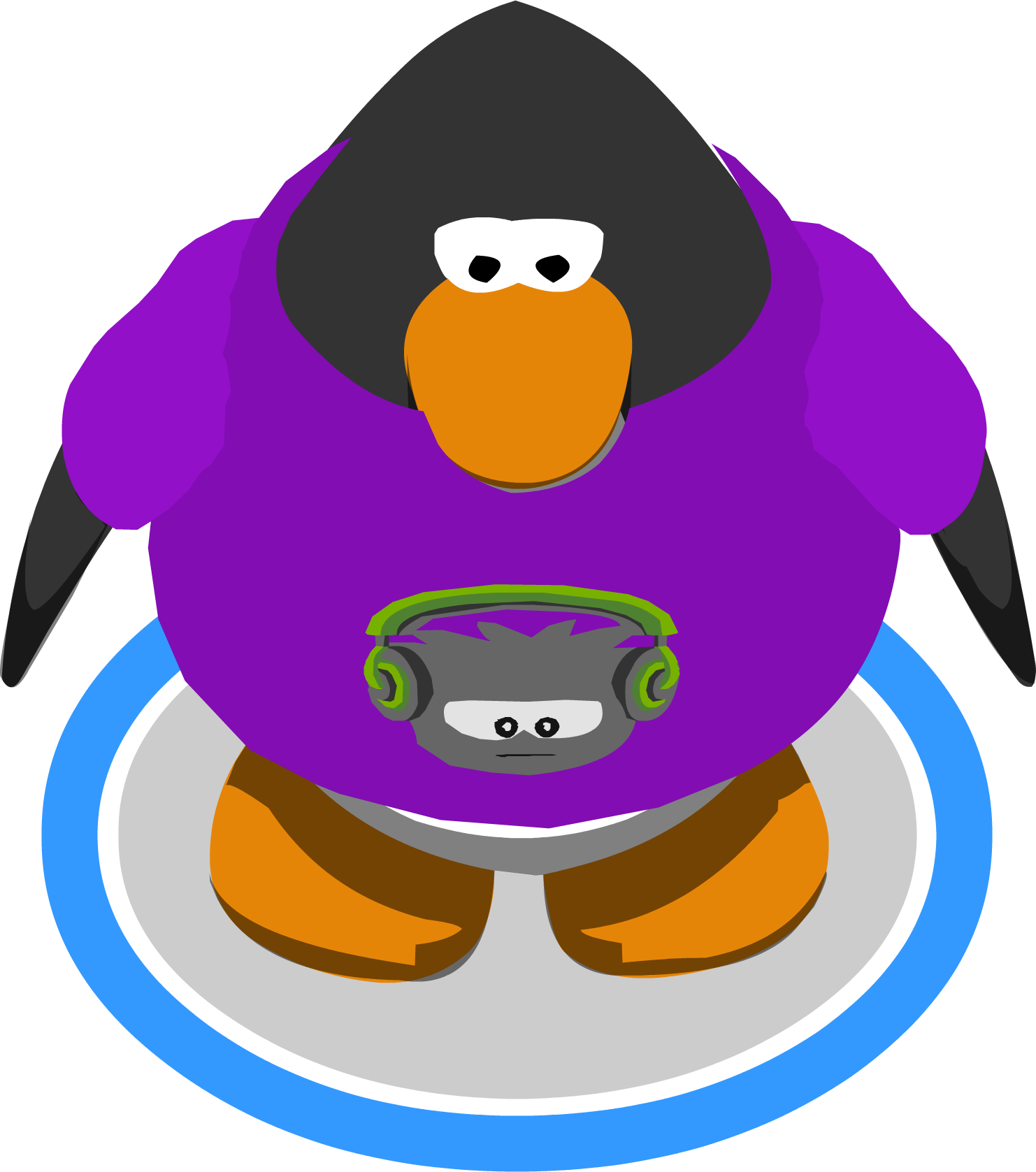 Image dubstep puffle t. Gorilla clipart purple