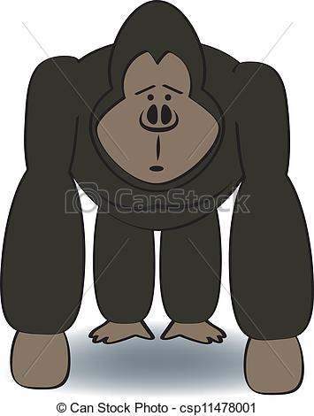 gorilla clipart sad