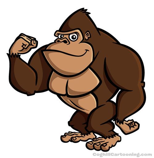 Character illustration of a. Gorilla clipart simple cartoon