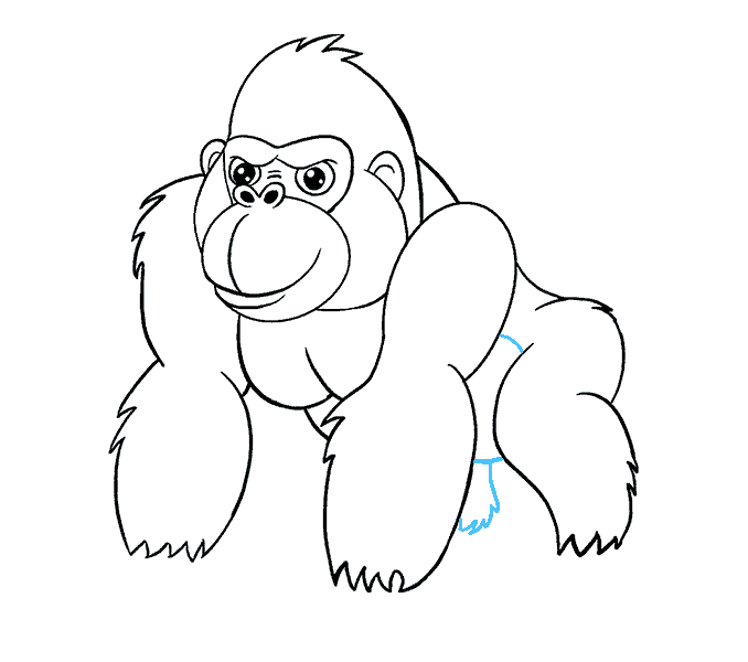 Gorilla clipart simple cartoon. How to draw a