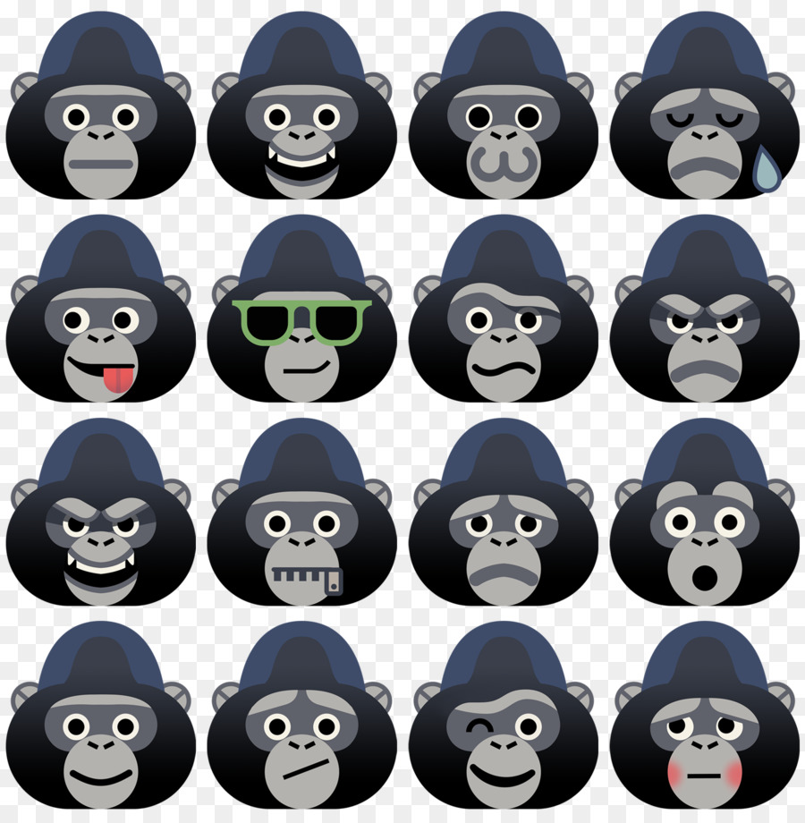 Emoji hair emoticon illustration. Gorilla clipart smiley