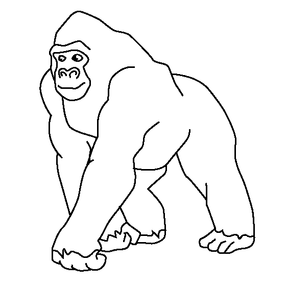gorilla clipart traceable