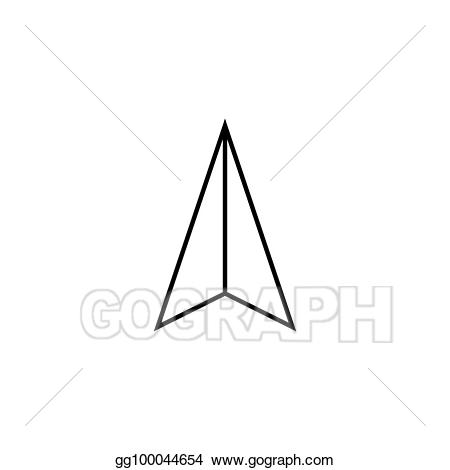 Vector arrow line icon. Gps clipart location sign