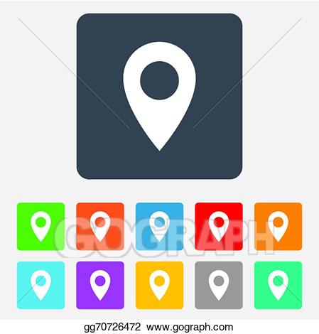 Gps clipart location sign. Vector stock map pointer