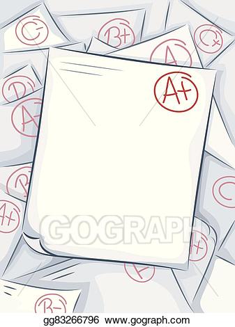Grades clipart 100 test. Vector art paper drawing
