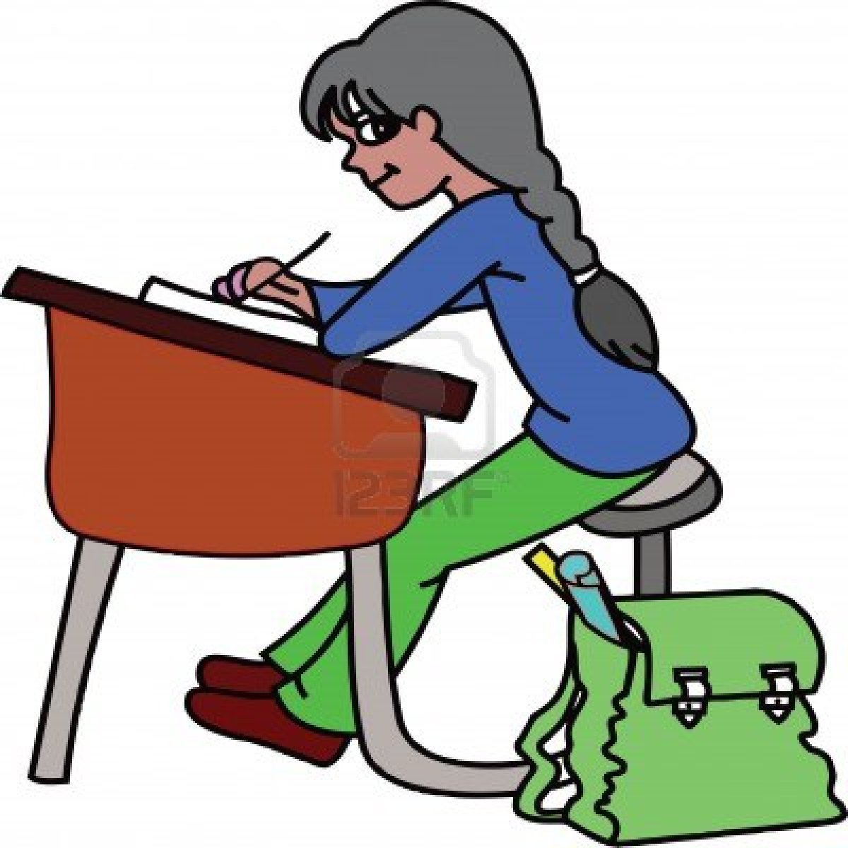 grades clipart hard working girl student
