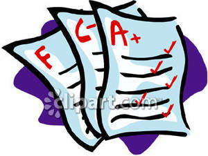 Grades clipart test score. Tests with written on