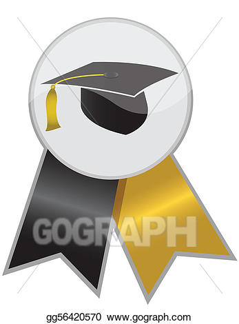 Graduate clipart ribbon. Vector art graduation drawing