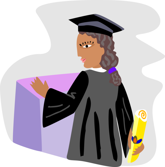 Graduate clipart valedictorian. Academic with diploma vector