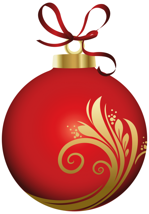 Red christmas with decoration. Graduation clipart ball