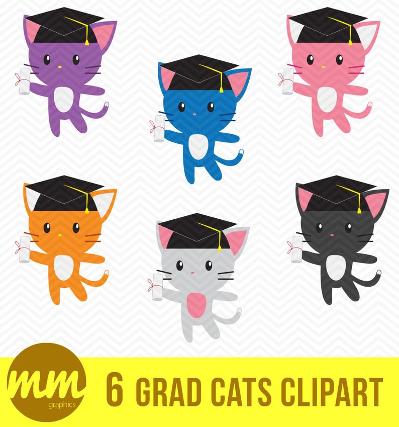 graduation clipart cat