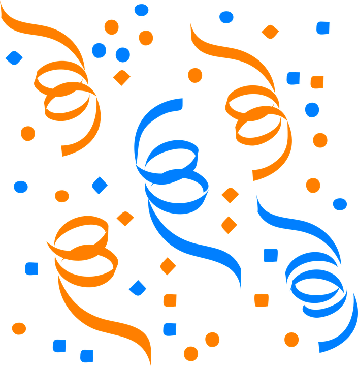 streamers clipart party horn