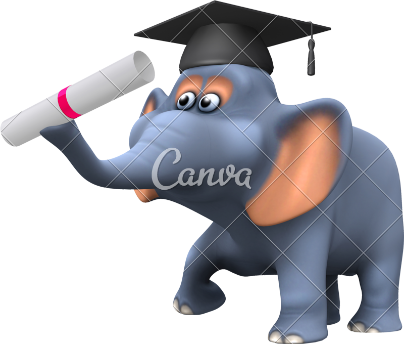 Graduation clipart elephant.  d with a