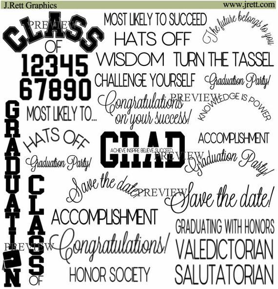 graduation clipart word