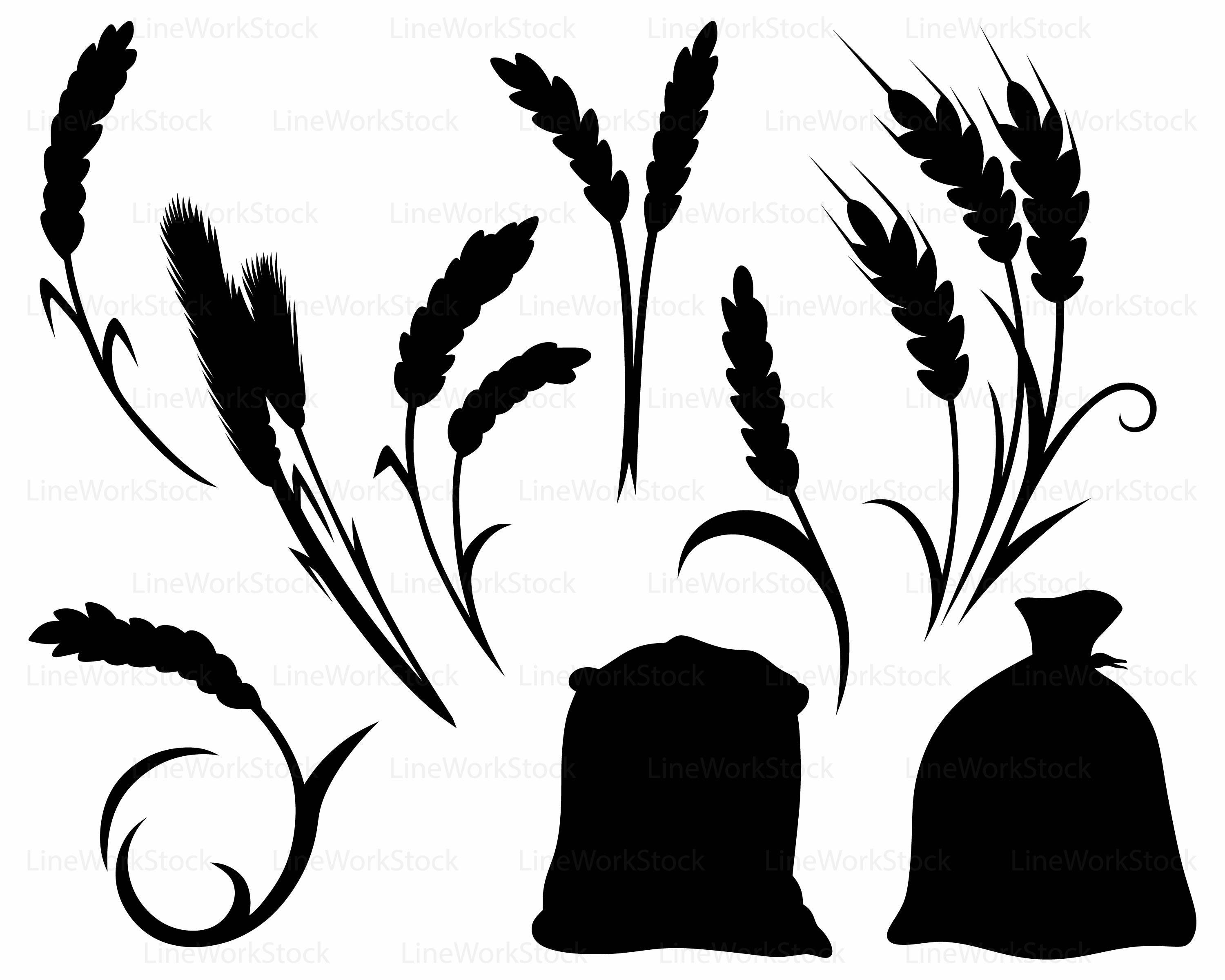 grain clipart wheat silhouette