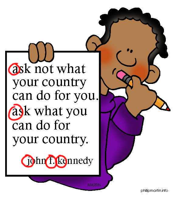 Replace words with free. Grammar clipart capitalization