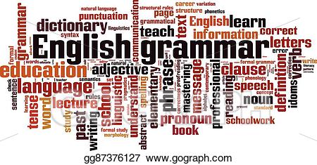 Grammar clipart vector. Stock english eps illustration
