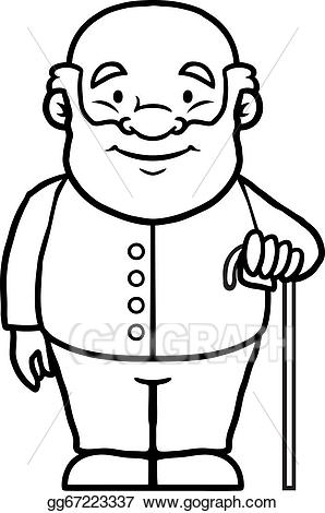 Eps vector old man. Grandfather clipart black and white
