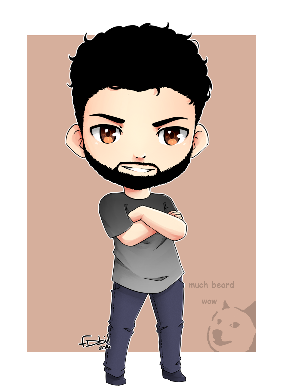 Drawing anime art bearded. Grandfather clipart chibi