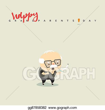 Eps illustration character vector. Grandfather clipart cute