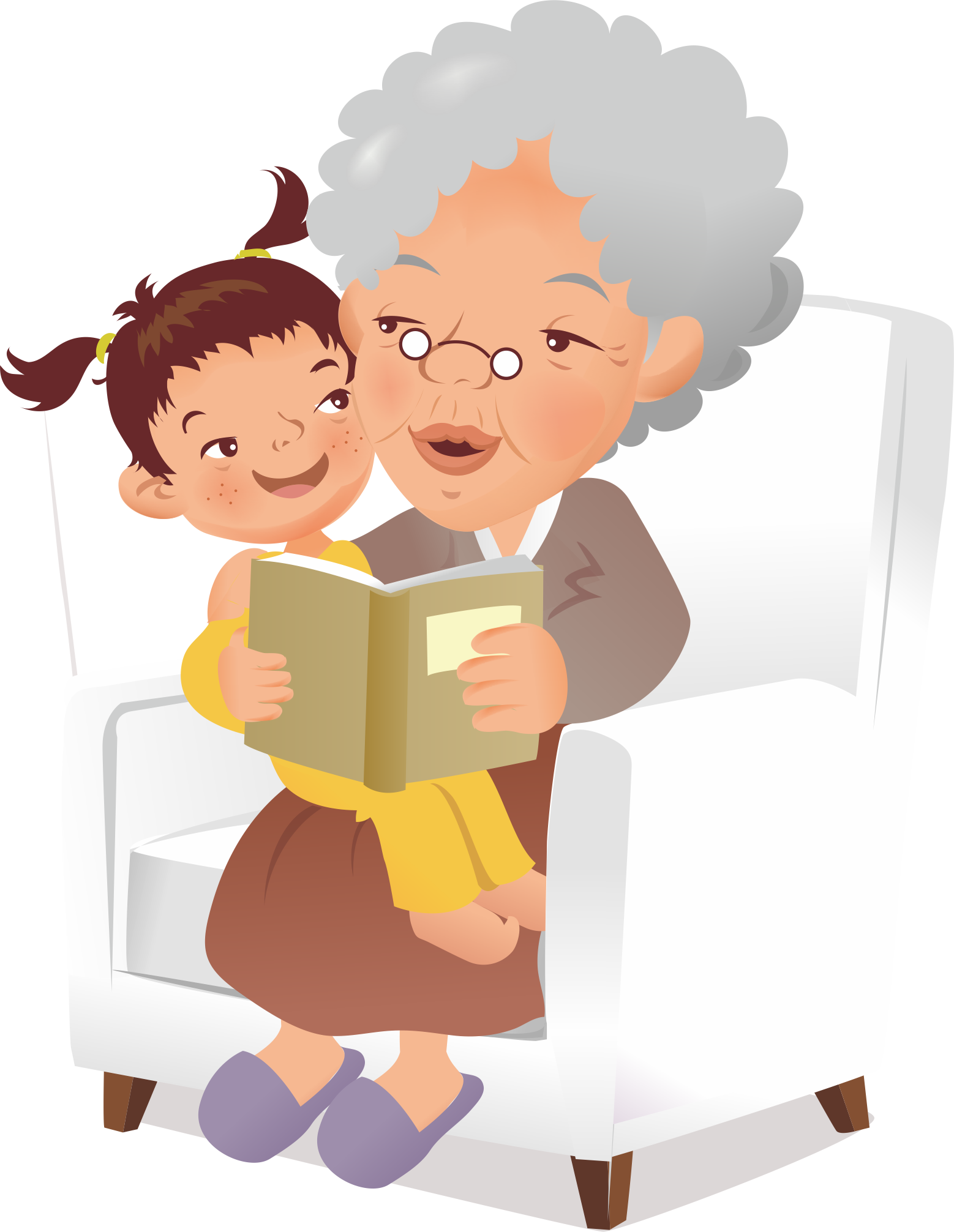 Grandparent grandchild family reading. Grandparents clipart grandfather grandmother