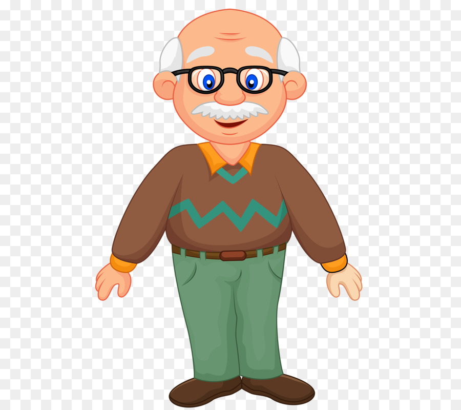 Boy cartoon illustration . Grandfather clipart nice man