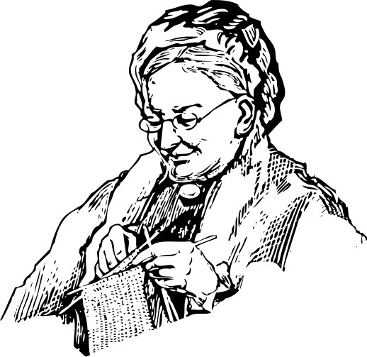 grandmother clipart black and white