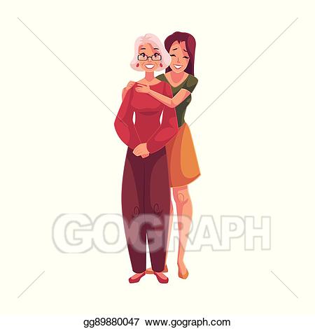 hugging clipart great grandmother