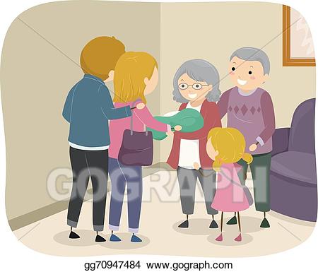 grandma clipart family visit