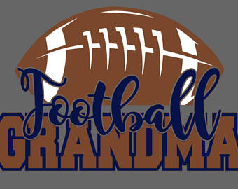Grandma clipart football. Svg etsy 