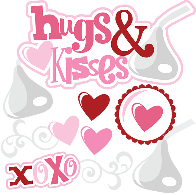Hugs and kisses xoxo. Kiss clipart border