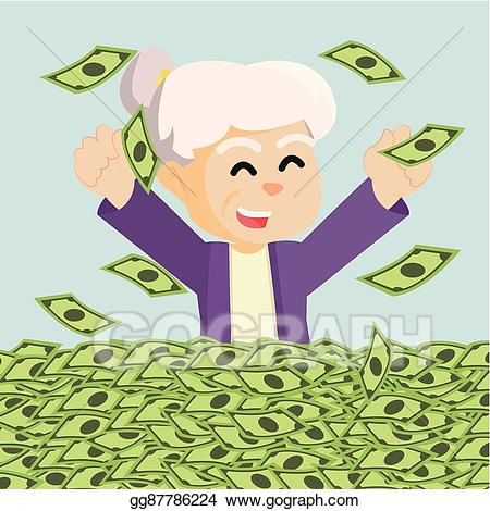 Grandma clipart money. Vector stock enjoy her