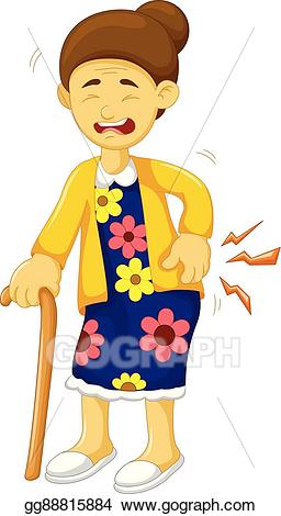 Vector cartoon old grandmother. Grandma clipart older