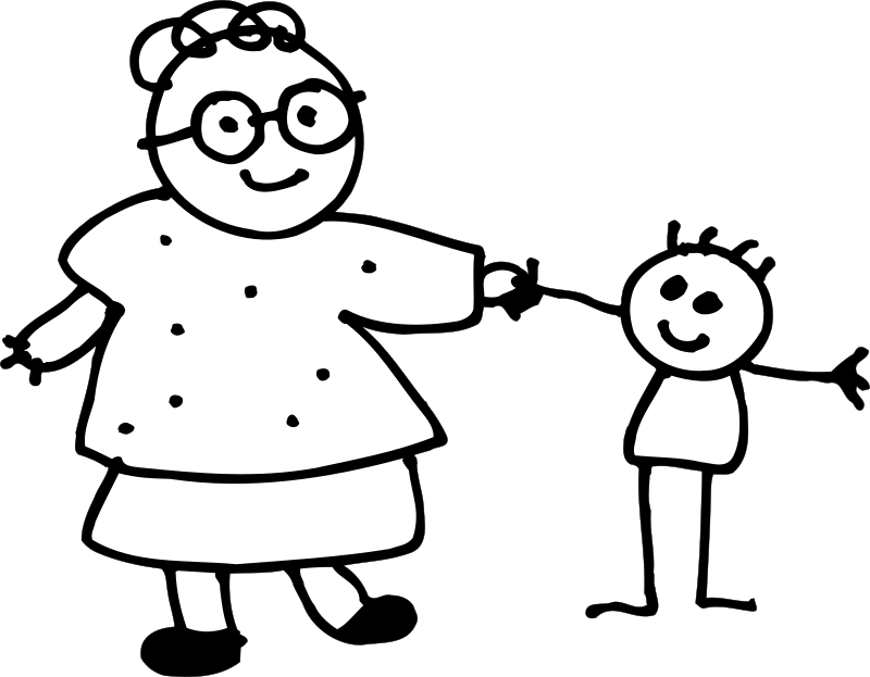 grandma clipart outline