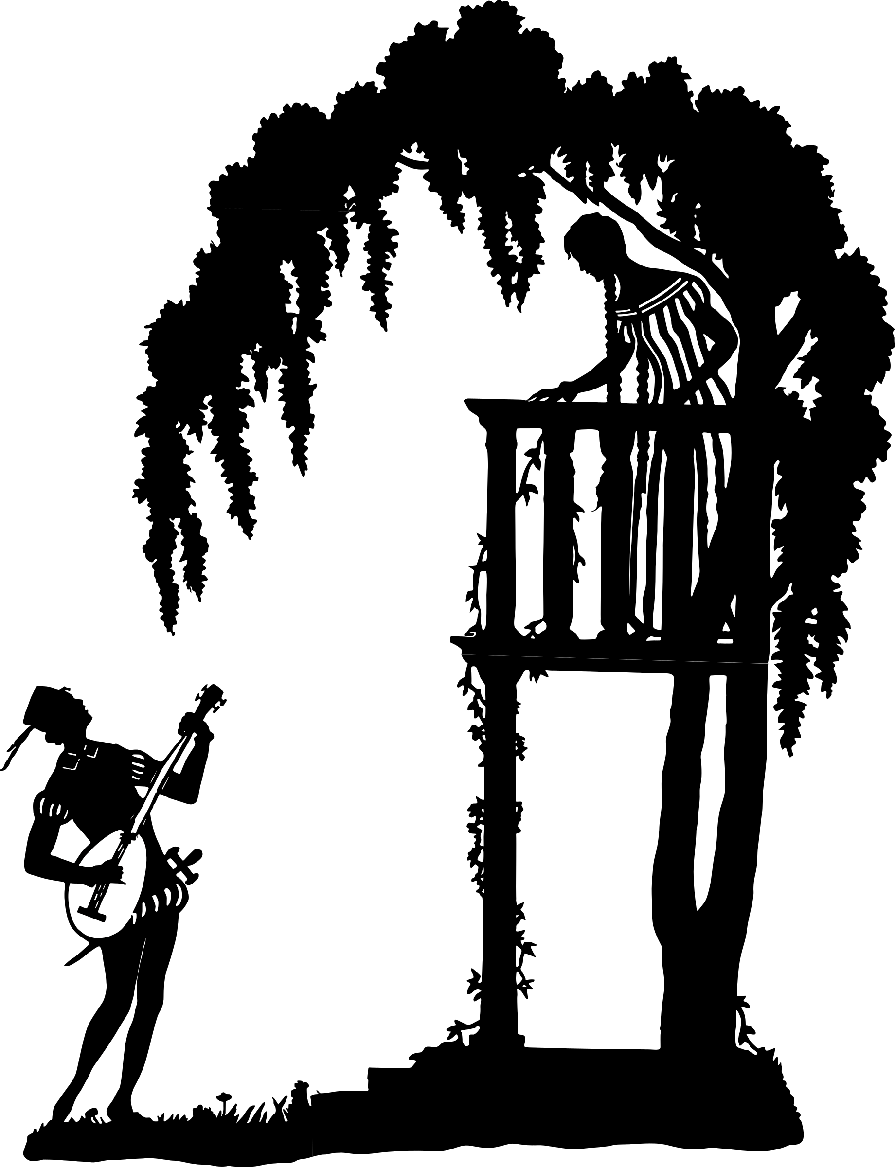 Troubadour big image png. Grandma clipart silhouette