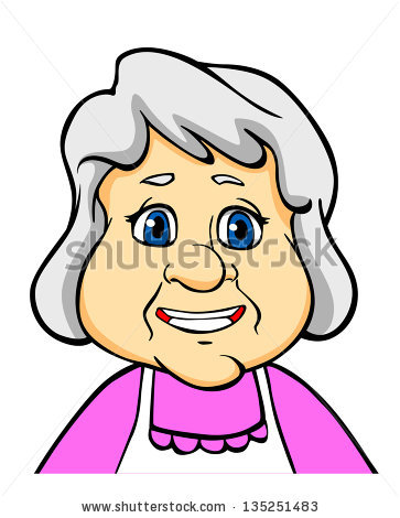 grandma clipart white hair