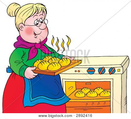 grandmother clipart baking